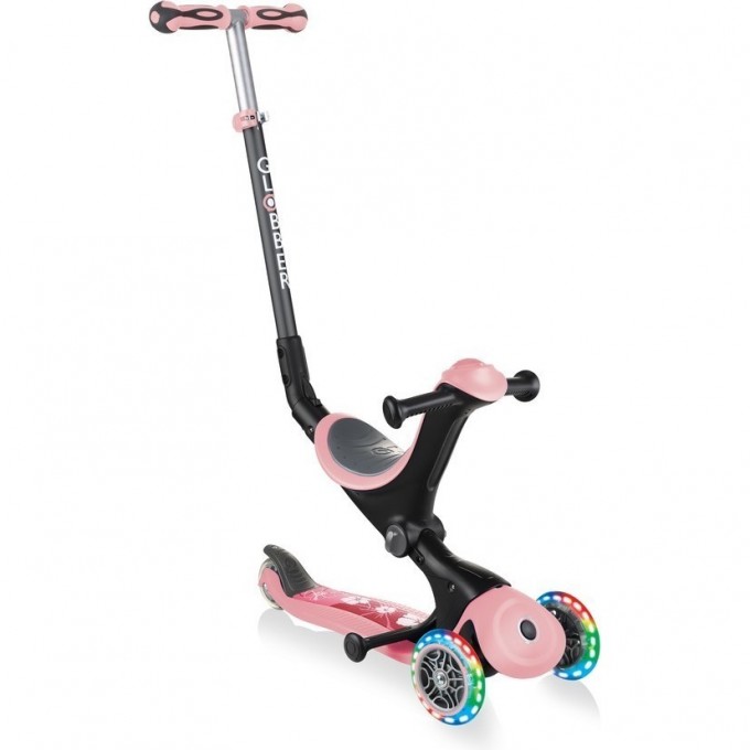 Самокат GLOBBER GO UP DELUXE FANTASY LIGHTS Пастельно-розовый 647-211