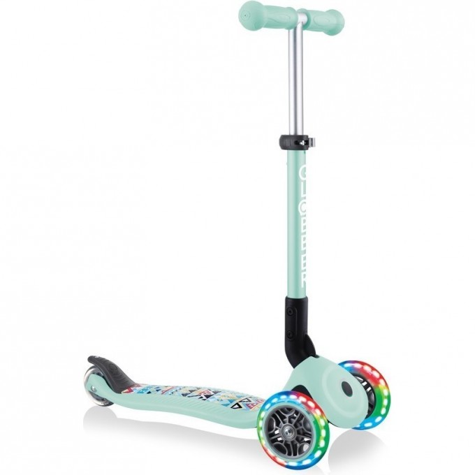 Самокат GLOBBER JUNIOR FOLDABLE FANTASY LIGHTS Мятный 433-206